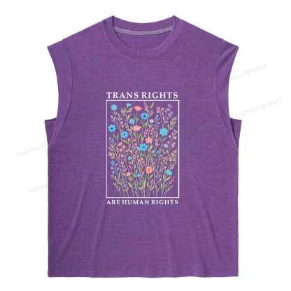 Pagewings Trans Rights Are Human Rights 15266 Bookish Women's Heather Tank Top