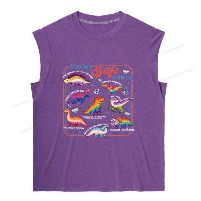 Pagewings You Are Safe With Me 15899 Bookish Women's Heather Tank Top