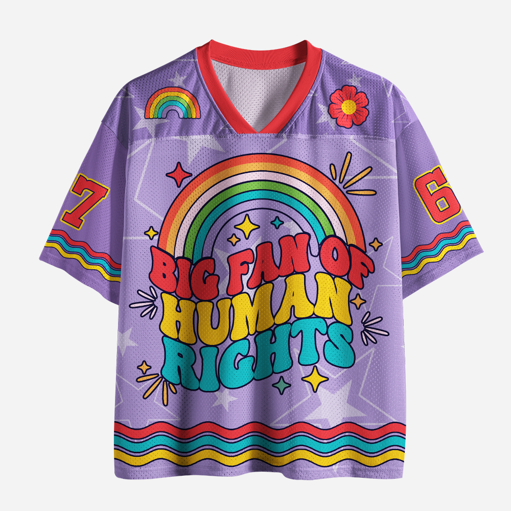Pagewings Big Fan Of Human Rights Unisex Mesh Jersey