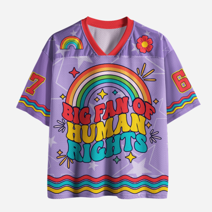 Pagewings Big Fan Of Human Rights Unisex Mesh Jersey