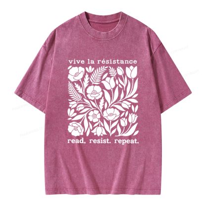 Pagewings Read Resist Repeat Unisex Washed T-shirt