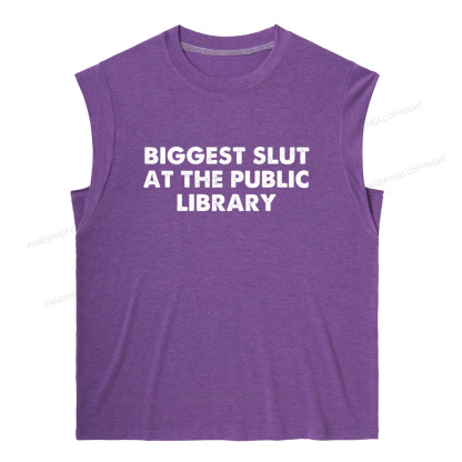 Pagewings Biggest Slut At The Public Library 13016 Bookish Women's Heather Tank Top