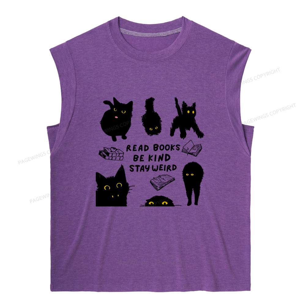 Pagewings Read Books Be Kind Stay Weird 12963 Bookish Women's Heather Tank Top