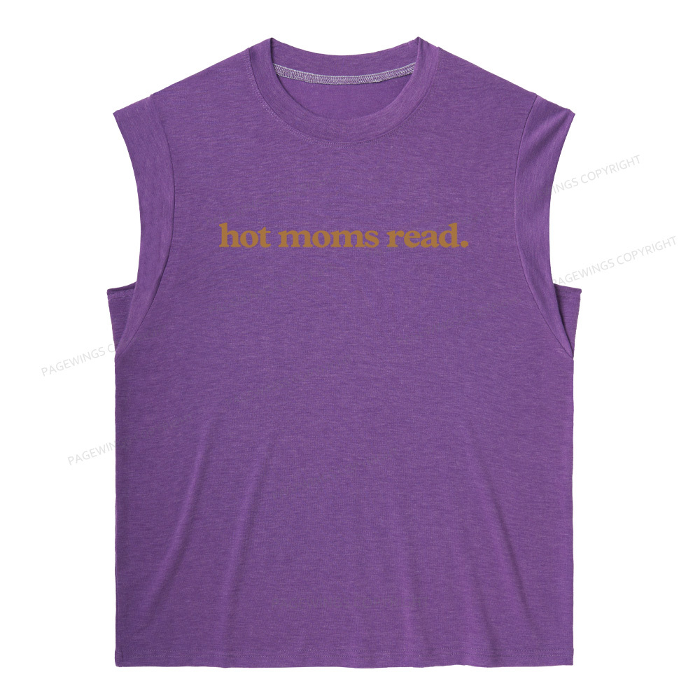 Pagewings Hot Moms Read 11623 Bookish Women's Heather Tank Top