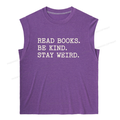 Pagewings Read Books Be Kind Stay Weird 16409 Bookish Women's Heather Tank Top