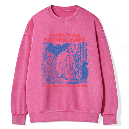Pagewings Protect Our Parks16403 Read Unisex Washed Sweatshirt