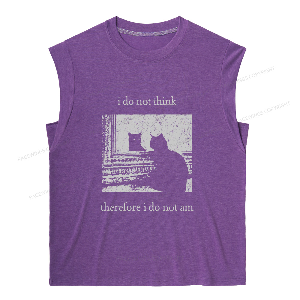 Pagewings I Do Not Think Therefore I Do Not Am13719 Bookish Women's Heather Tank Top