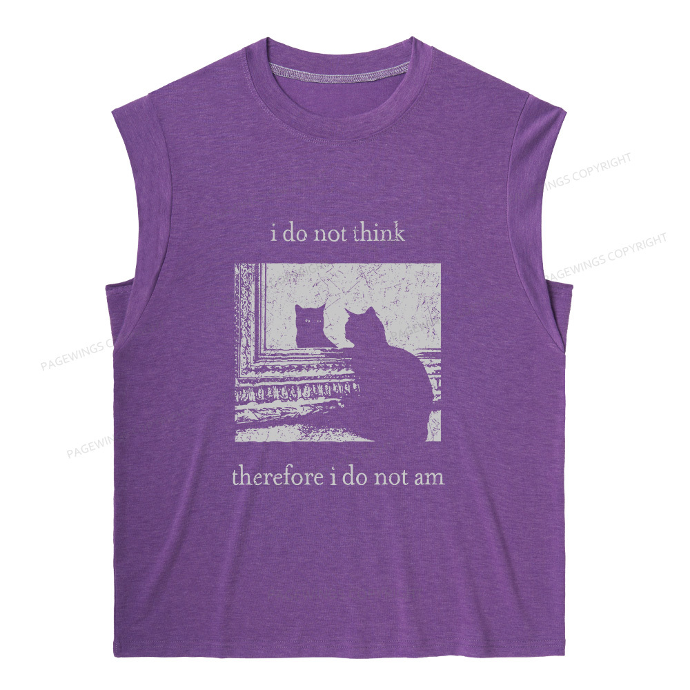 Pagewings I Do Not Think Therefore I Do Not Am13719 Bookish Women's Heather Tank Top