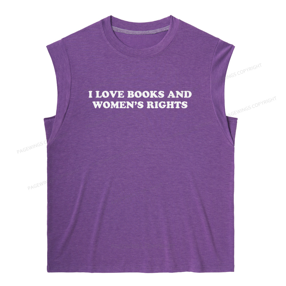Pagewings I Love Books And Women's Rights14200 Bookish Women's Heather Tank Top