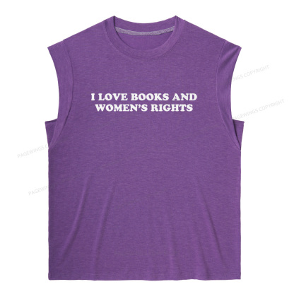 Pagewings I Love Books And Women's Rights14200 Bookish Women's Heather Tank Top