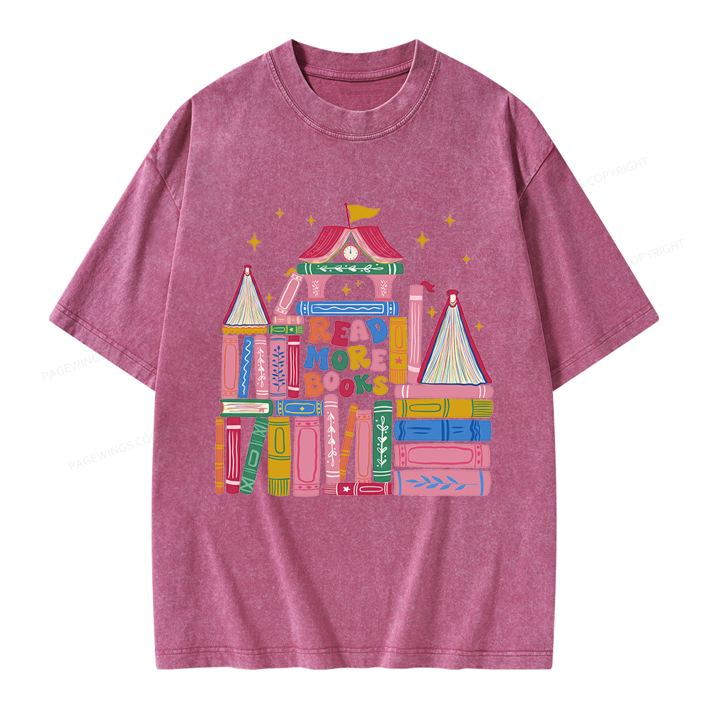 Pagewings Read More Books Unisex Washed T-shirt