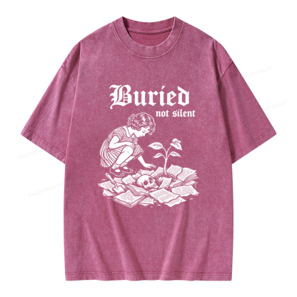 Pagewings Buried Not Silent Unisex Washed T-shirt