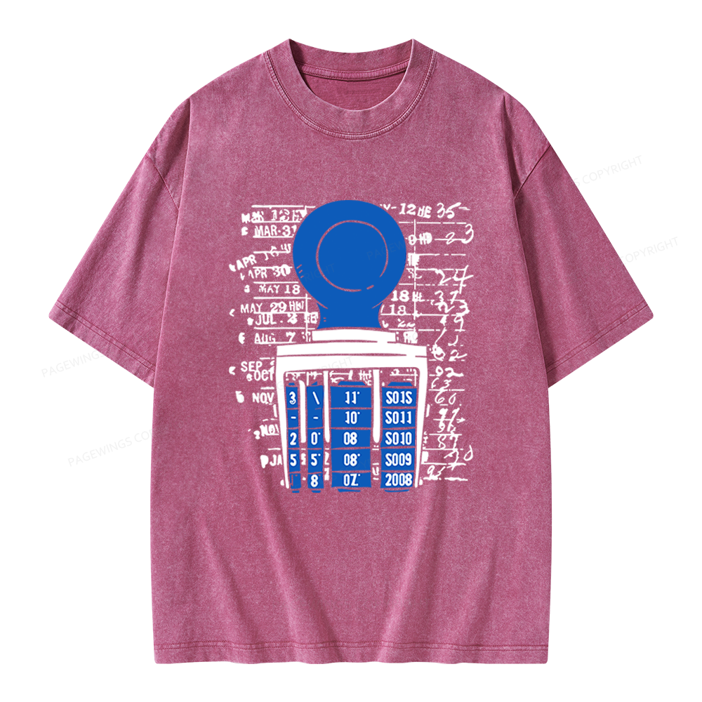 Pagewings Books Library Stamp Unisex Washed T-shirt