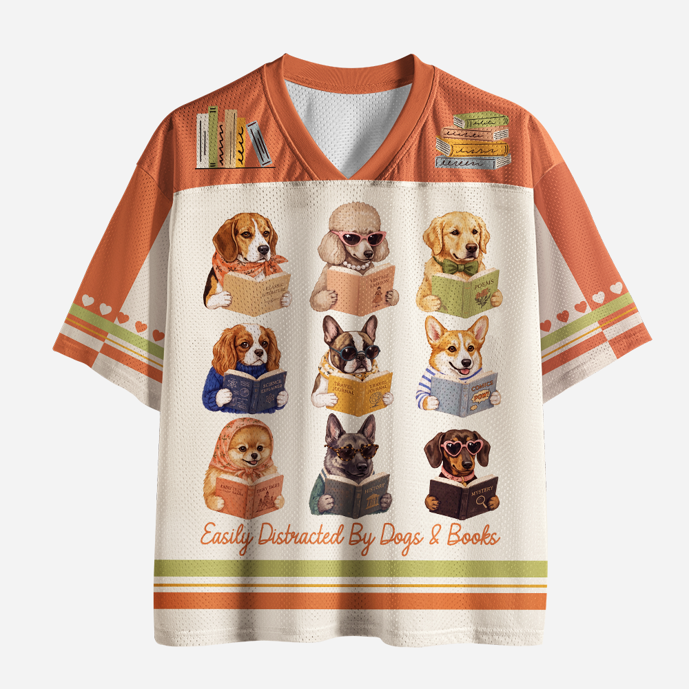Pagewings Bookish Dog Unisex Mesh Jersey