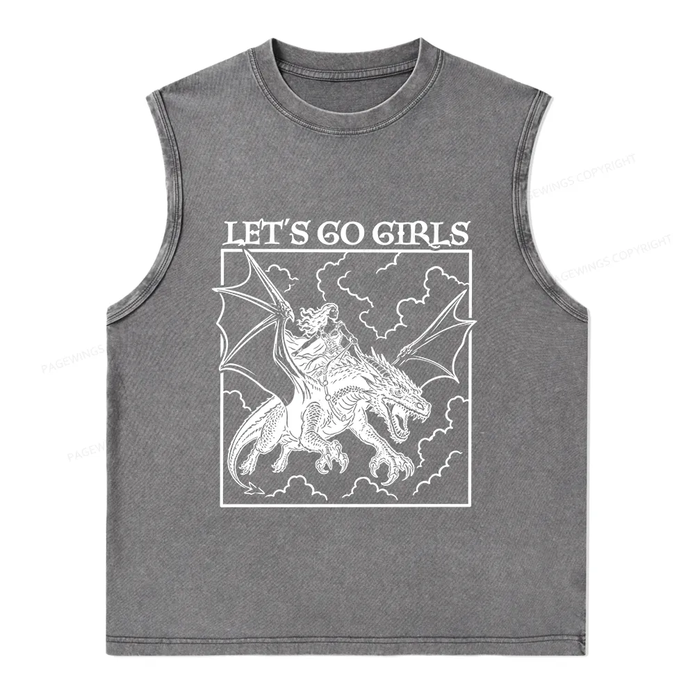 Pagewing Let's Go Girls Bookish Unisex Washed Tank Top