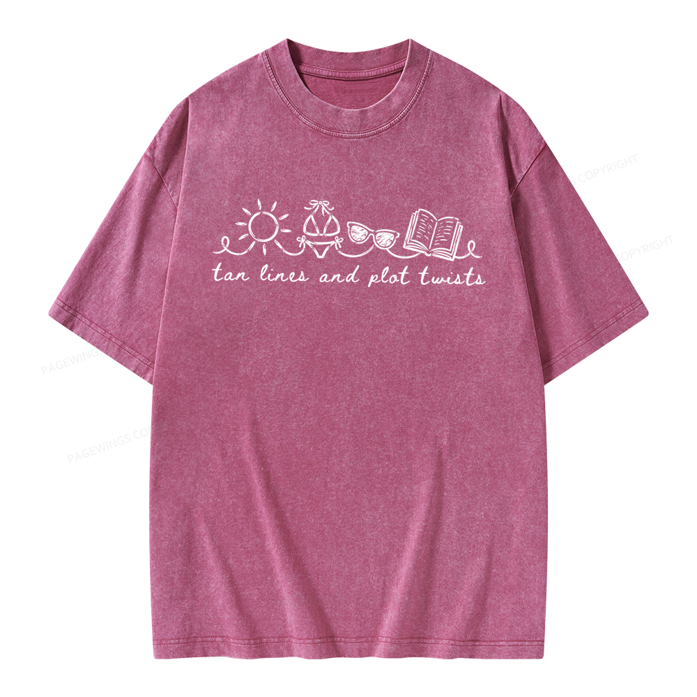Pagewings Summer Reading Unisex Washed T-shirt