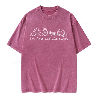 Pagewings Summer Reading Unisex Washed T-shirt