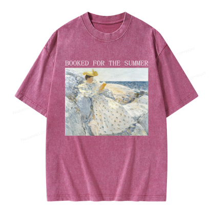Pagewings Booked for the Summer Unisex Washed T-shirt
