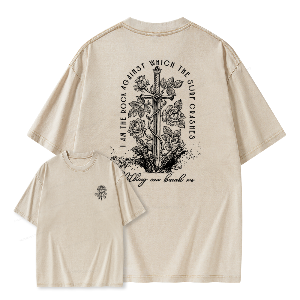 Pagewings Nesta I Am the Rock Unisex Washed T-shirt