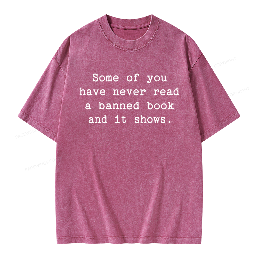 Pagewings Read Banned Books Unisex Washed T-shirt
