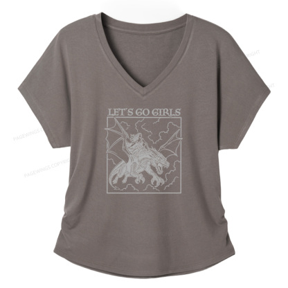 Pagewing Let's Go Girls16145 Soft Women's Modal V-neck T-shirt