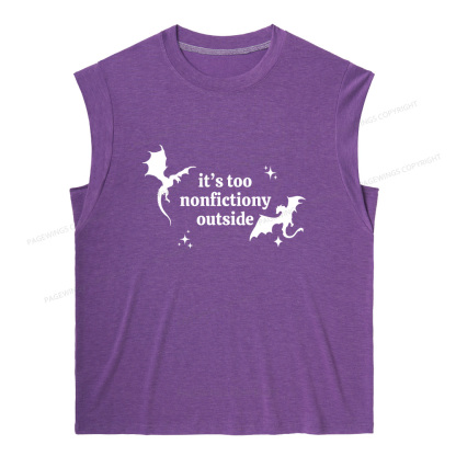 Pagewings It’s Too Nonfictiony Outside13383 Bookish Women's Heather Tank Top