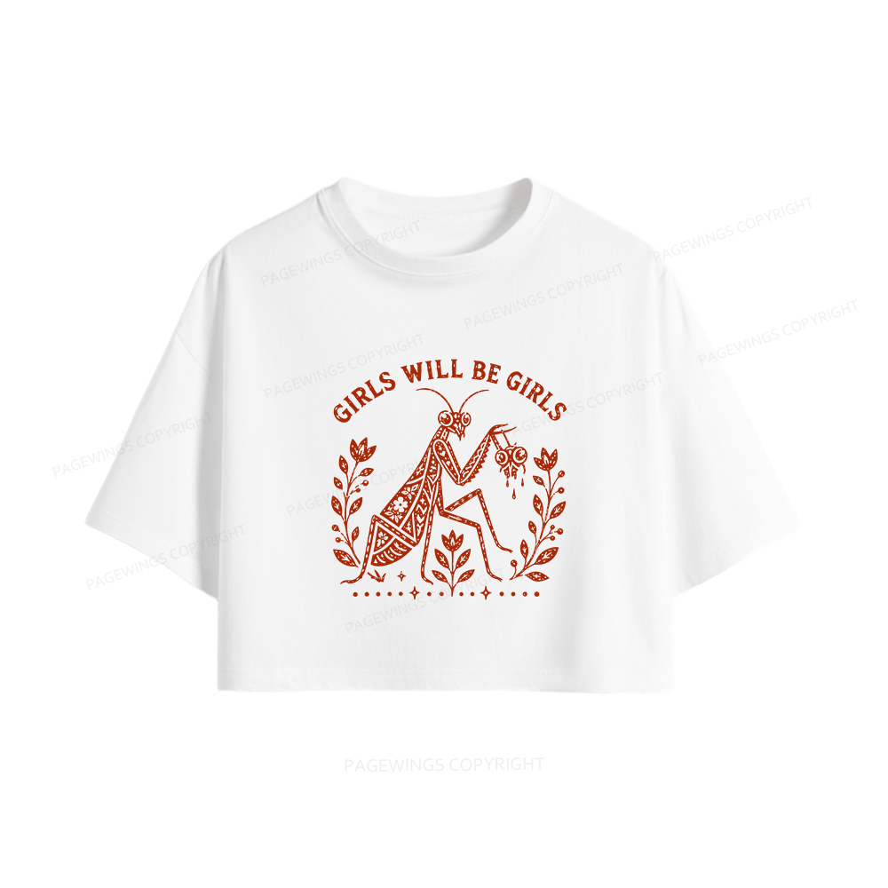 Pagewing Girls Will Be Girls16300 Book Women Crop Tops