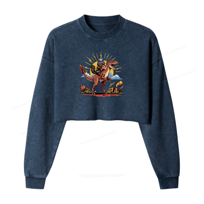 Pagewings Sci Fi 16399 Bookish Washed Crop Sweatshirt