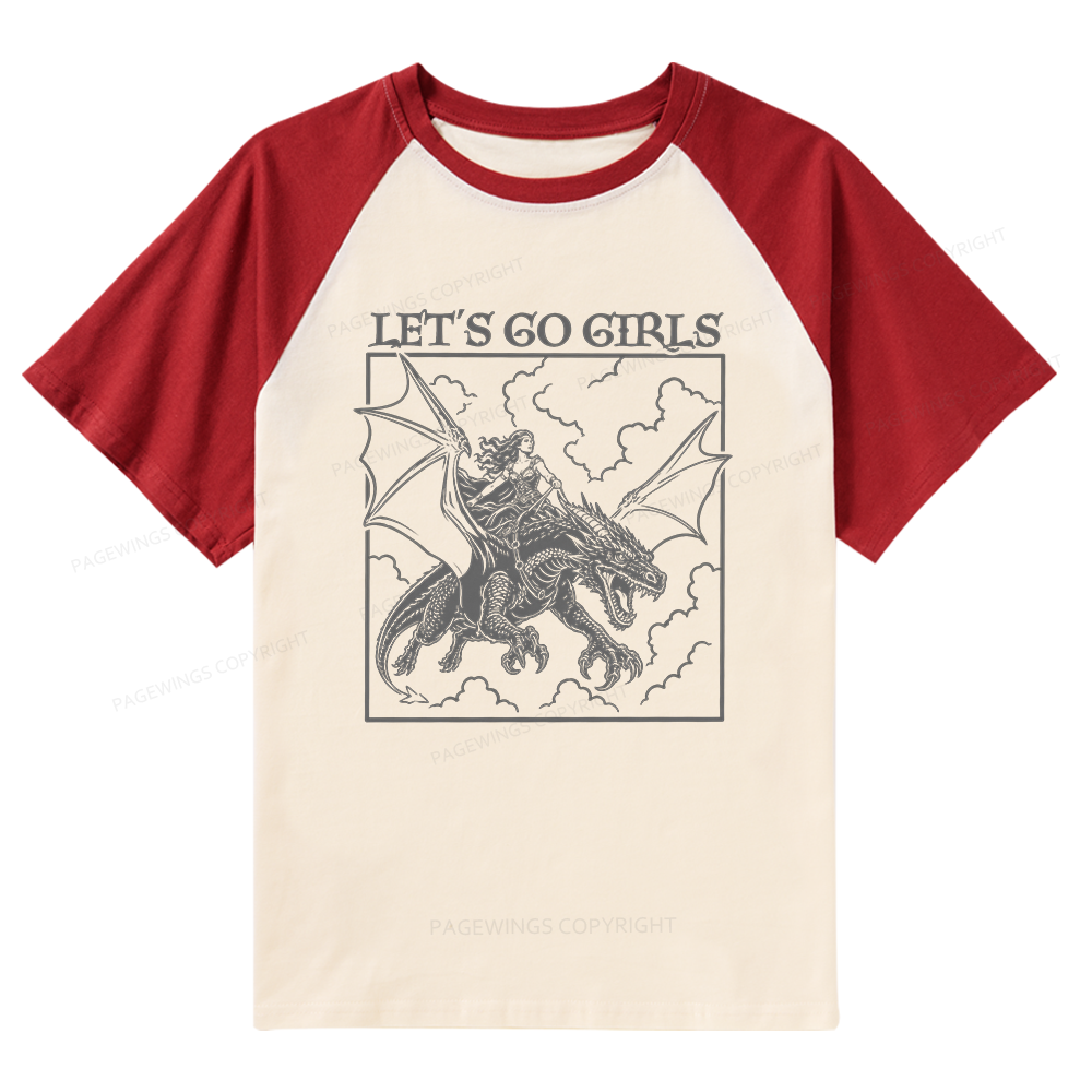 Pagewing Let's Go Girls Book Bookish Raglan T-shirt