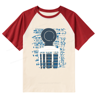 Pagewings Books Library Stamp Bookish Raglan T-shirt