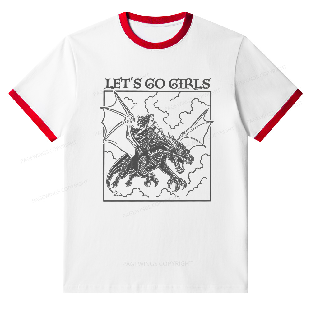 Pagewings Let's Go Girls Unisex Ringer T-Shirt 