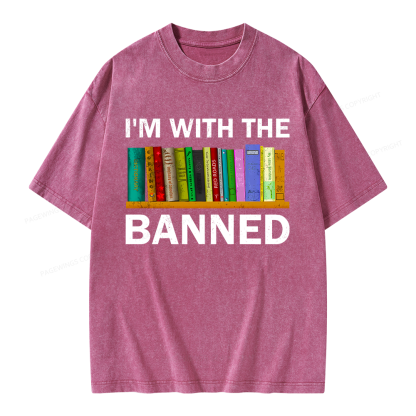 Pagewings I'm With The Banned Unisex Washed T-shirt
