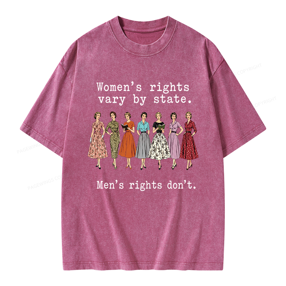 Pagewings Women's Rights Vary By State Unisex Washed T-shirt