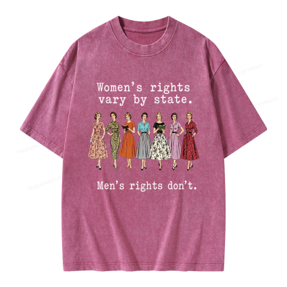 Pagewings Women's Rights Vary By State Unisex Washed T-shirt