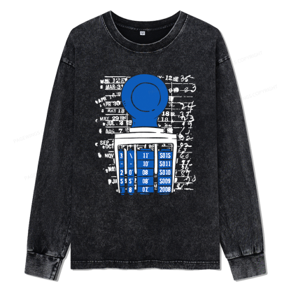 Pagewings Books Library Stamp Unisex Washed Long Sleeve T-shirt