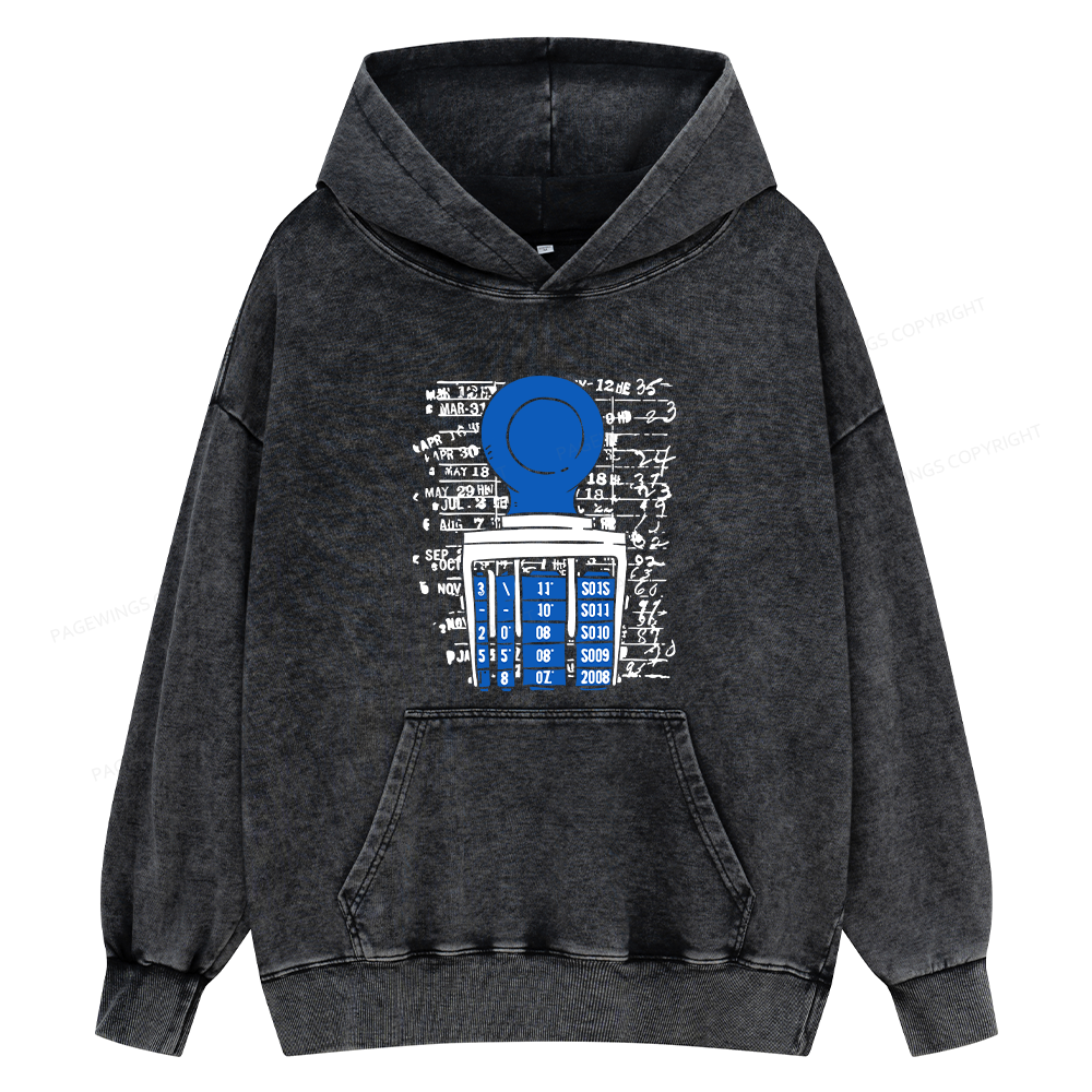 Pagewings Books Library Stamp Unisex Washed Hoodie