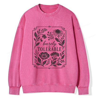 Pagewings Barely Tolerable Unisex Washed Sweatshirt