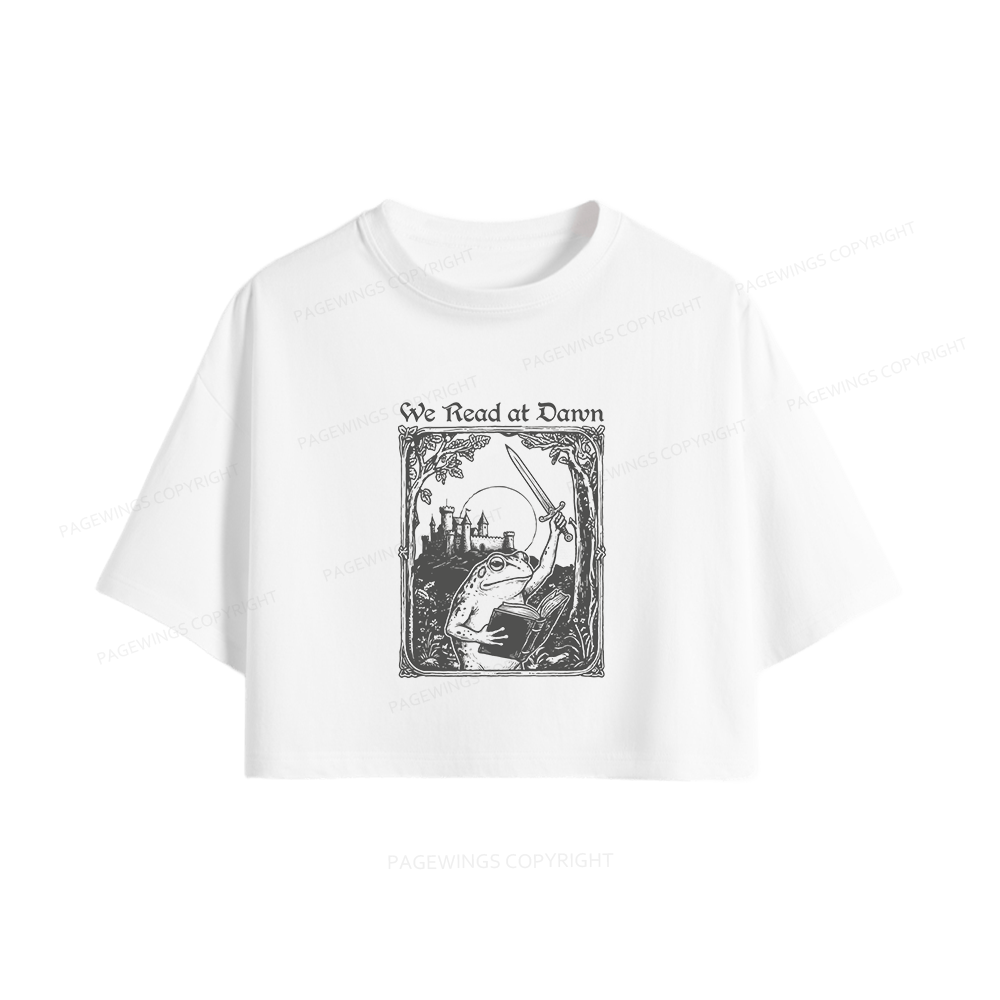 Pagewings We Read at Dawn Book Women Crop Tops