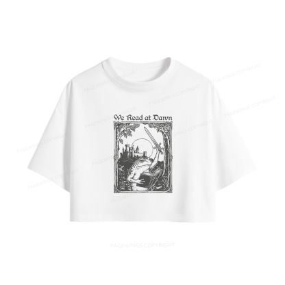 Pagewings We Read at Dawn Book Women Crop Tops