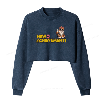 Pagewings Sci Fi Bookish Washed Crop Sweatshirt