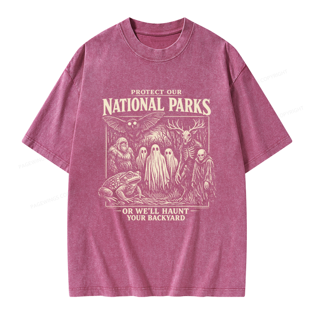 Pagewings Protect Our National Parks Unisex Washed T-shirt