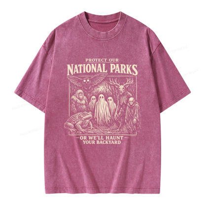 Pagewings Protect Our National Parks Unisex Washed T-shirt