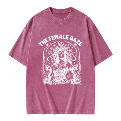 Pagewings Vintage Medusa Feminist Unisex Washed T-shirt