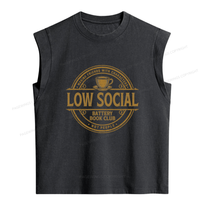 Pagewing Anti Social Book Club Women's Washed Tank Top