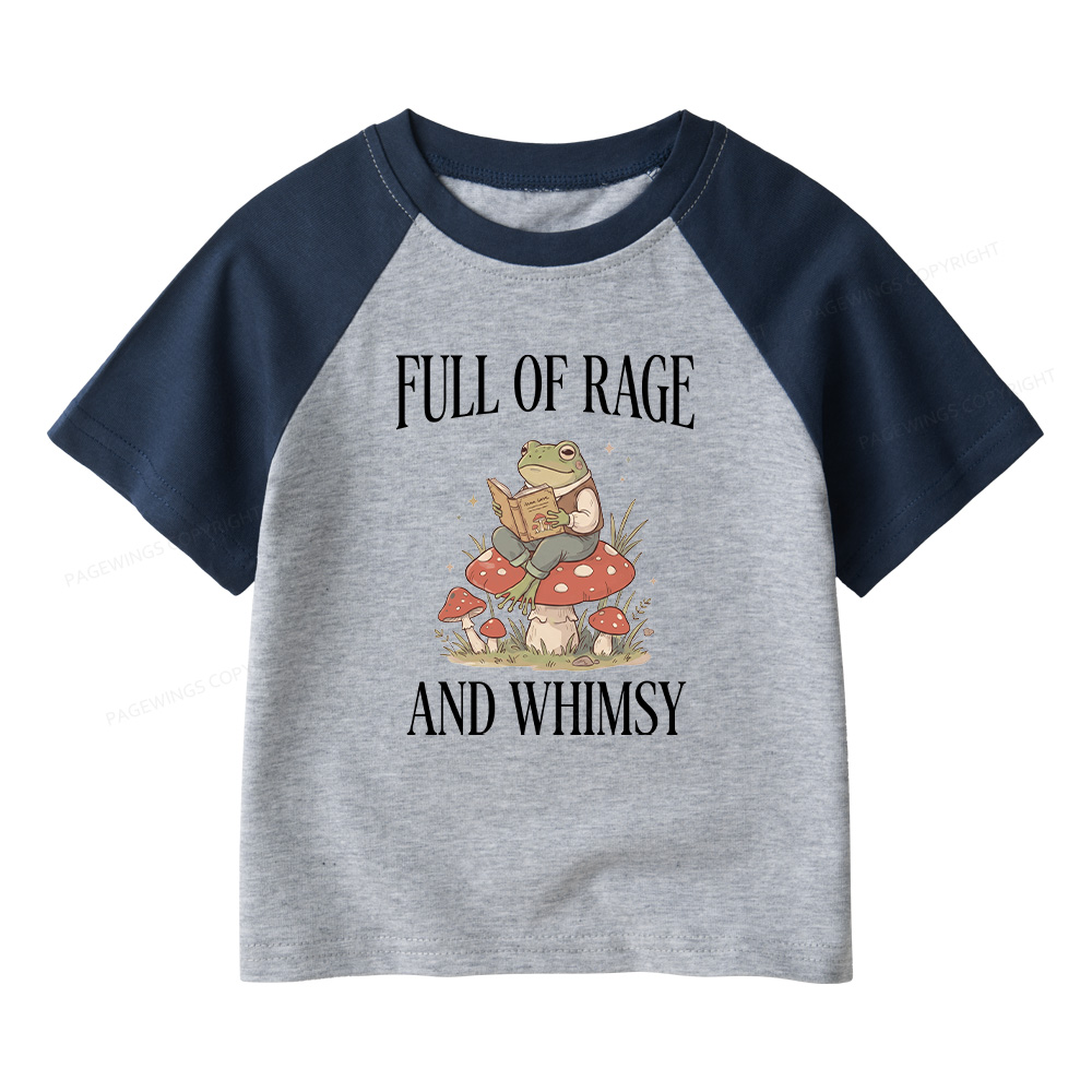 Pagewings Full of Rage and Whimsy Kids Raglan T-shirt 