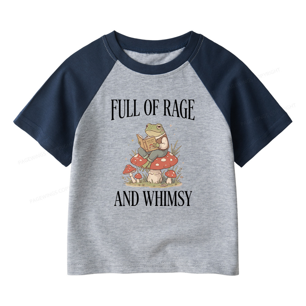 Pagewings Full of Rage and Whimsy Kids Raglan T-shirt 