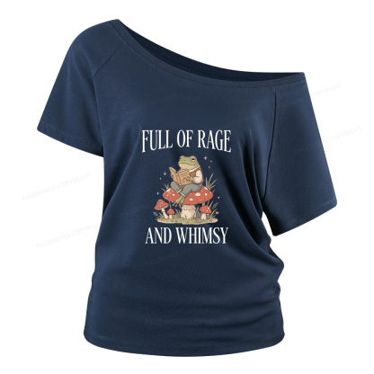 Pagewings Full of Rage and Whimsy Women Off Shoulder T-shirts