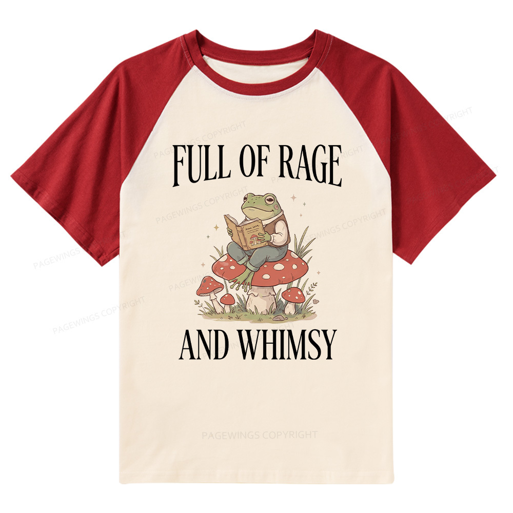 Pagewings Full of Rage and Whimsy Raglan T-shirt