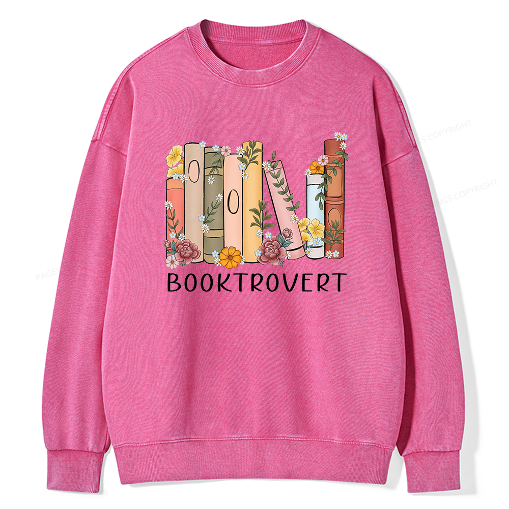 Pagewing Booktrovert Unisex Washed Sweatshirt