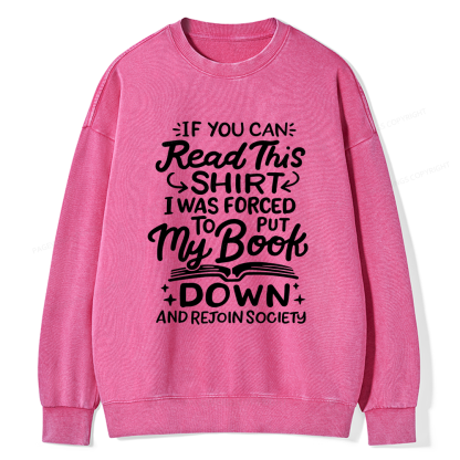 Pagewings Funny Book Lover Unisex Washed Sweatshirt